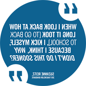 "When I look back at how long it took, I kick myself because I think, why didn't I do this sooner?" - Suzanne Reitz